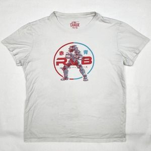 ✅ Vintage Halo Red vs Blue Gaming White T Shirt Sz L Chinese Japanese RvB